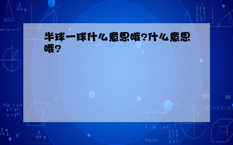 半球一球什么意思哦?什么意思哦?