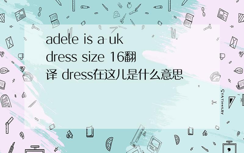 adele is a uk dress size 16翻译 dress在这儿是什么意思