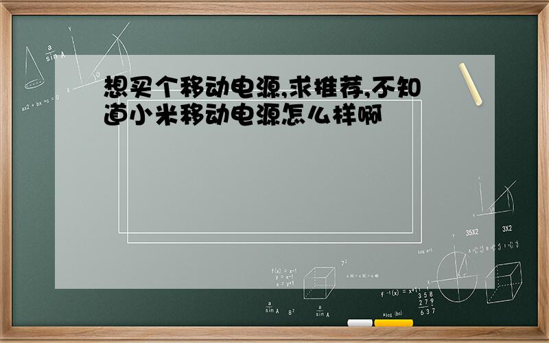 想买个移动电源,求推荐,不知道小米移动电源怎么样啊