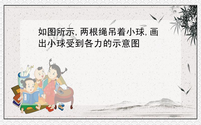 如图所示,两根绳吊着小球,画出小球受到各力的示意图