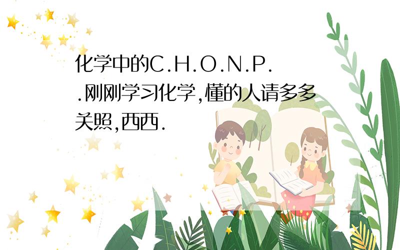 化学中的C.H.O.N.P..刚刚学习化学,懂的人请多多关照,西西．