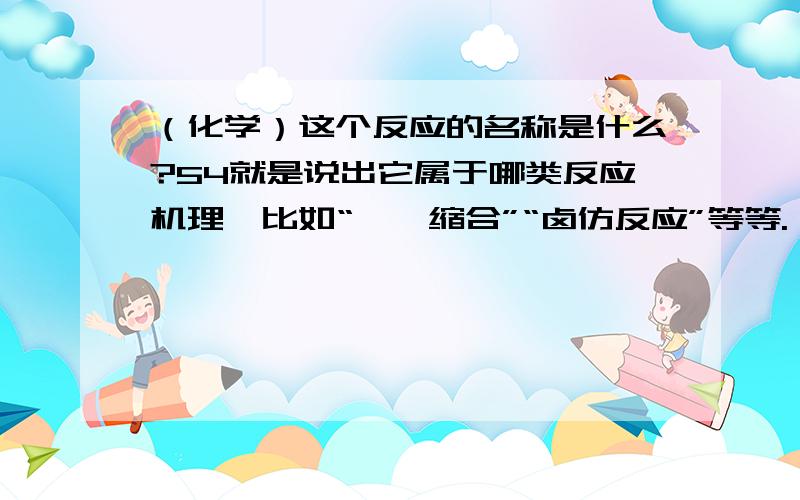 （化学）这个反应的名称是什么?54就是说出它属于哪类反应机理,比如“羟醛缩合”“卤仿反应”等等.