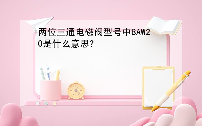 两位三通电磁阀型号中BAW20是什么意思?