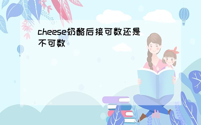 cheese奶酪后接可数还是不可数