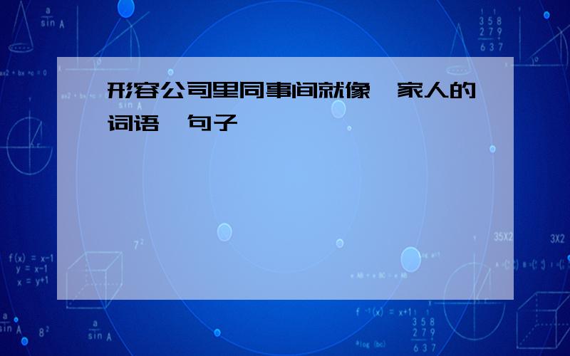 形容公司里同事间就像一家人的词语、句子