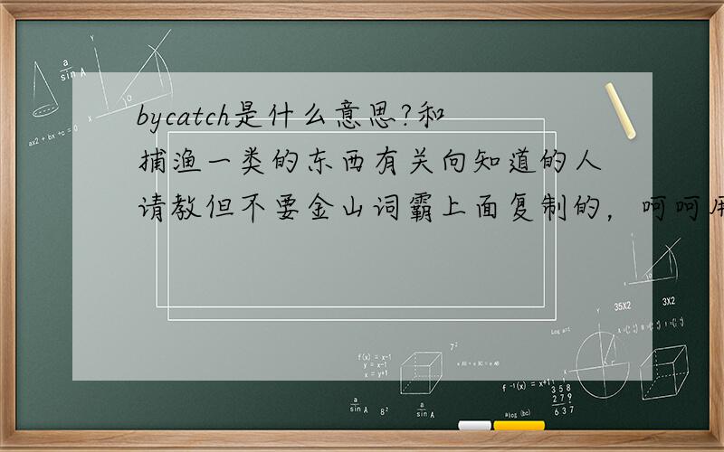 bycatch是什么意思?和捕渔一类的东西有关向知道的人请教但不要金山词霸上面复制的，呵呵用自己的话解释一下最好