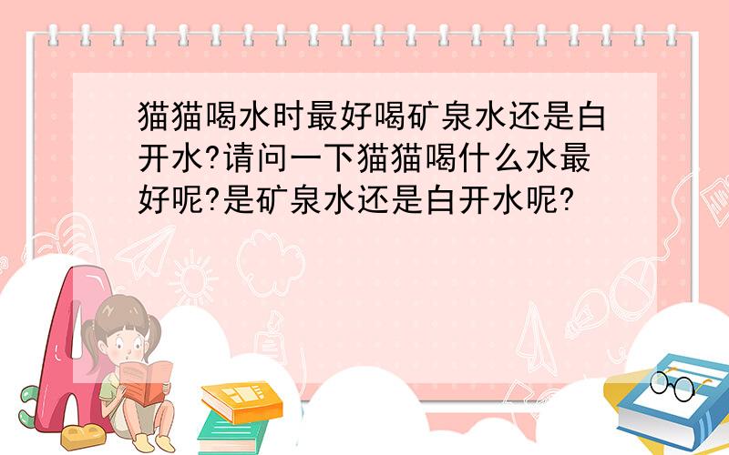 猫猫喝水时最好喝矿泉水还是白开水?请问一下猫猫喝什么水最好呢?是矿泉水还是白开水呢?