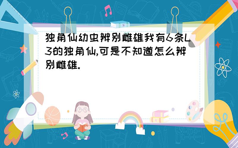 独角仙幼虫辨别雌雄我有6条L3的独角仙,可是不知道怎么辨别雌雄.