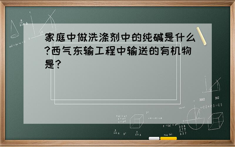 家庭中做洗涤剂中的纯碱是什么?西气东输工程中输送的有机物是?