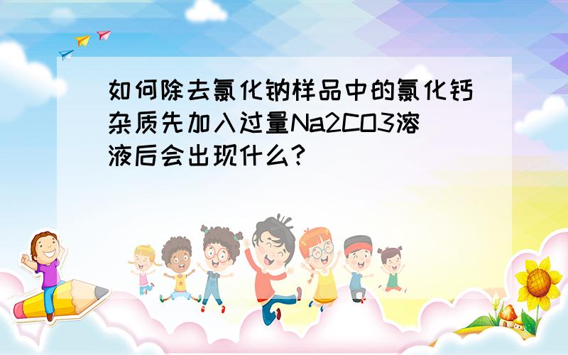 如何除去氯化钠样品中的氯化钙杂质先加入过量Na2CO3溶液后会出现什么?