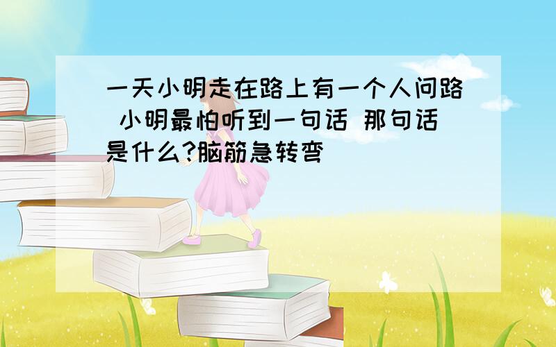 一天小明走在路上有一个人问路 小明最怕听到一句话 那句话是什么?脑筋急转弯