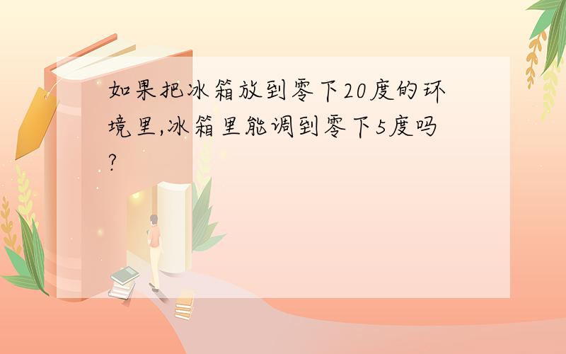 如果把冰箱放到零下20度的环境里,冰箱里能调到零下5度吗?