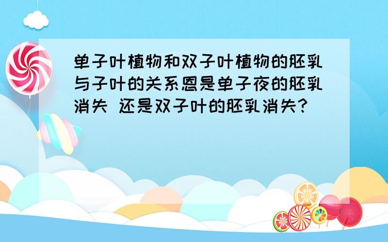 单子叶植物和双子叶植物的胚乳与子叶的关系恩是单子夜的胚乳消失 还是双子叶的胚乳消失?