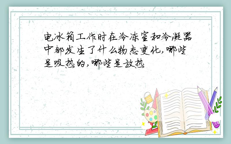 电冰箱工作时在冷冻室和冷凝器中都发生了什么物态变化,哪些是吸热的,哪些是放热