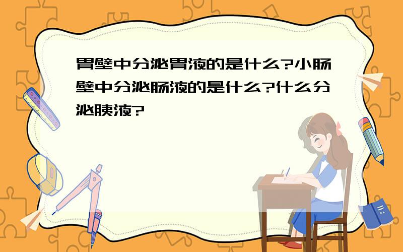 胃壁中分泌胃液的是什么?小肠壁中分泌肠液的是什么?什么分泌胰液?