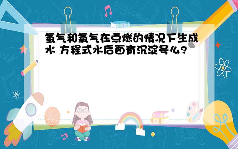 氢气和氧气在点燃的情况下生成水 方程式水后面有沉淀号么?