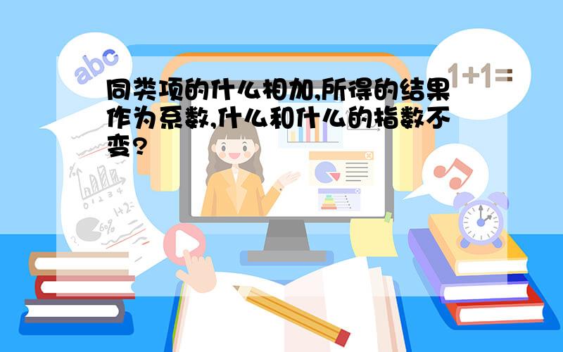 同类项的什么相加,所得的结果作为系数,什么和什么的指数不变?