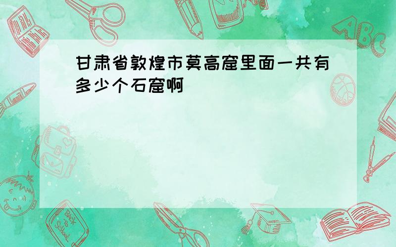 甘肃省敦煌市莫高窟里面一共有多少个石窟啊