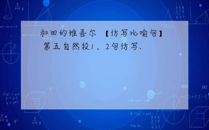 和田的维吾尔 【仿写比喻句】 第五自然段1、2句仿写.