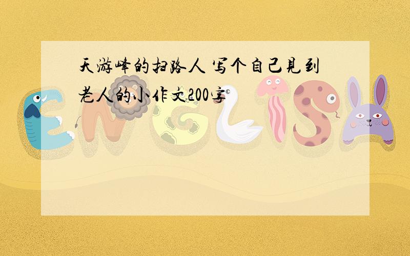 天游峰的扫路人 写个自己见到老人的小作文200字