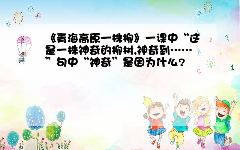 《青海高原一株柳》一课中“这是一株神奇的柳树,神奇到……”句中“神奇”是因为什么?