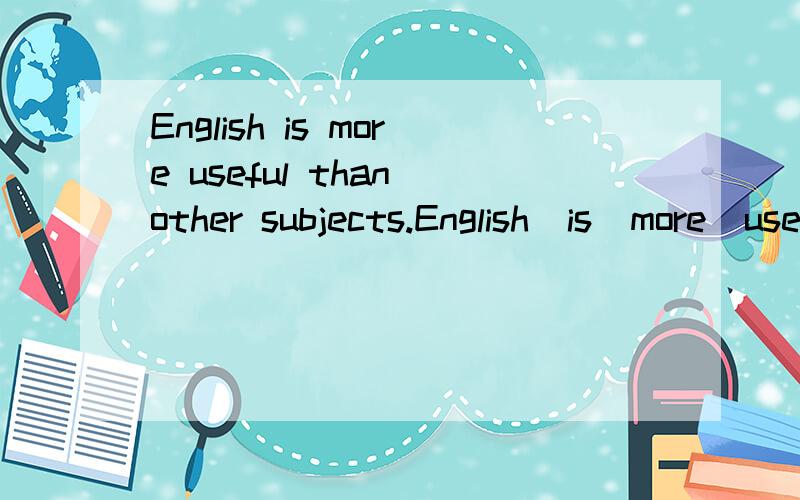 English is more useful than other subjects.English  is  more  useful  than  other  subjects.(同义句转换)English  is  _______   _______  _______   ________   _______    the   subjects.