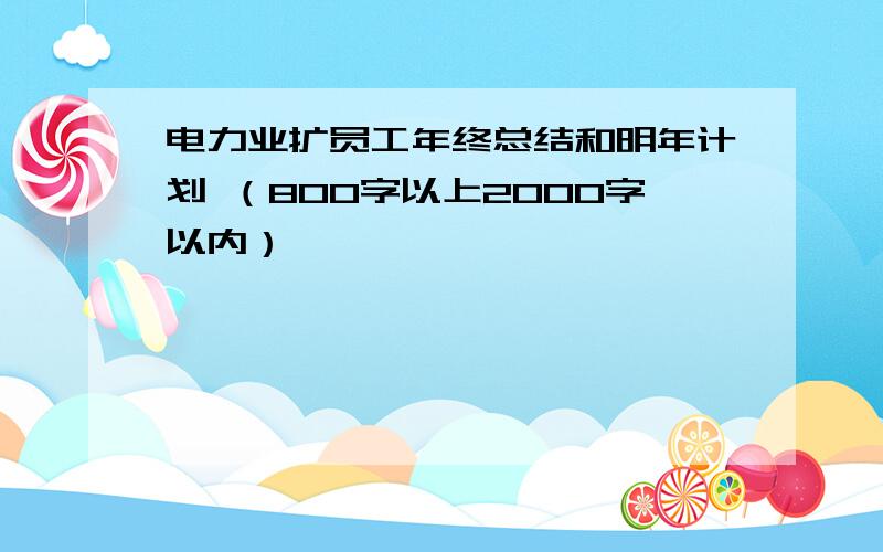 电力业扩员工年终总结和明年计划 （800字以上2000字以内）