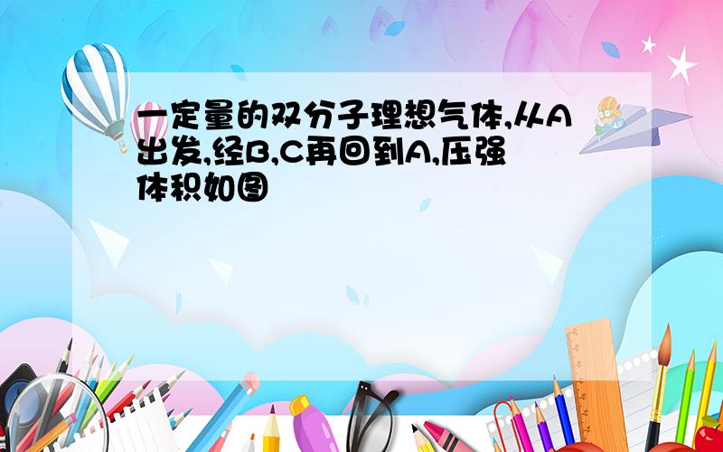 一定量的双分子理想气体,从A出发,经B,C再回到A,压强体积如图