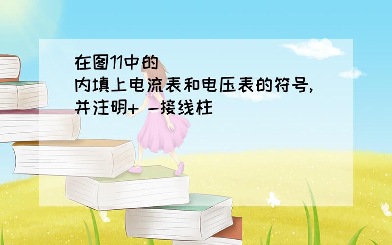 在图11中的⭕内填上电流表和电压表的符号,并注明+ -接线柱