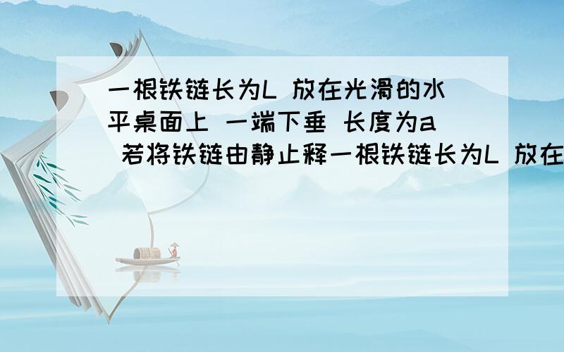 一根铁链长为L 放在光滑的水平桌面上 一端下垂 长度为a 若将铁链由静止释一根铁链长为L 放在光滑的水平桌面上 一端下垂 长度为a 若将铁链由静止释              为什么我这样做和答案不一