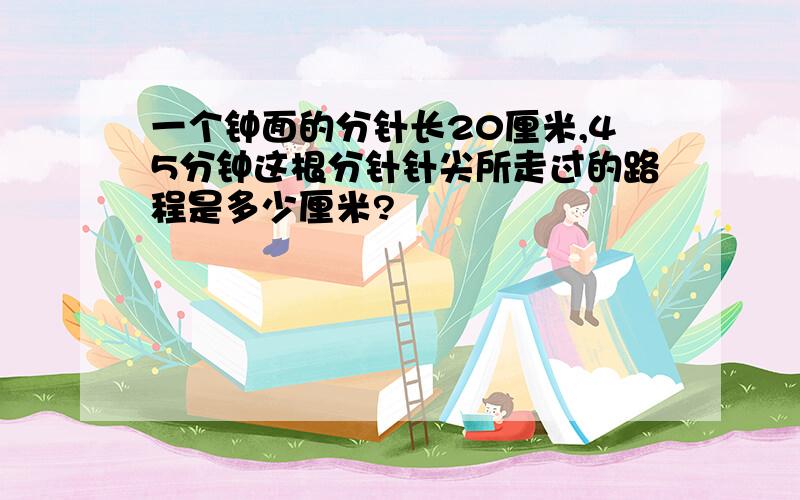 一个钟面的分针长20厘米,45分钟这根分针针尖所走过的路程是多少厘米?