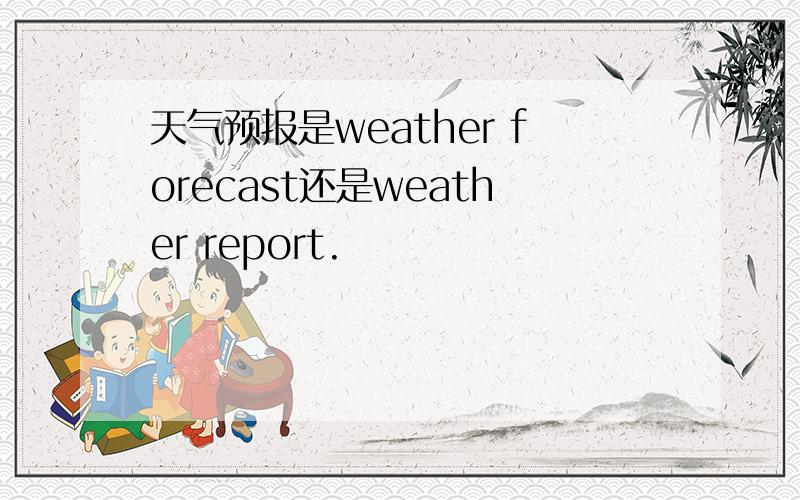 天气预报是weather forecast还是weather report.