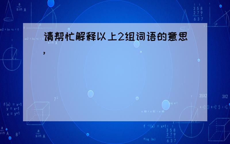 请帮忙解释以上2组词语的意思,