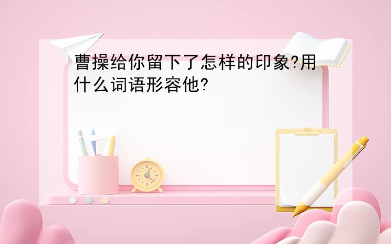 曹操给你留下了怎样的印象?用什么词语形容他?