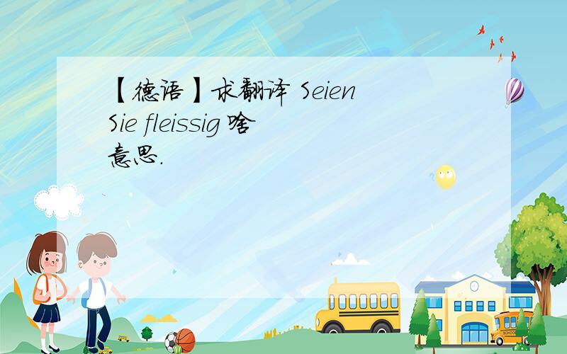 【德语】求翻译 Seien Sie fleissig 啥意思.