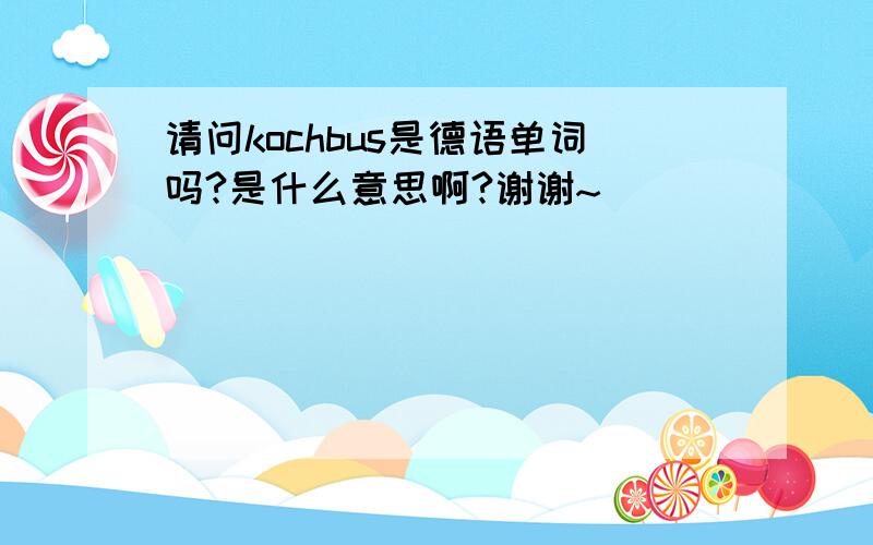 请问kochbus是德语单词吗?是什么意思啊?谢谢~