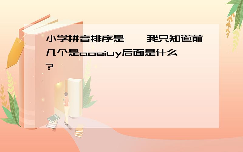 小学拼音排序是……我只知道前几个是aoeiuy后面是什么?