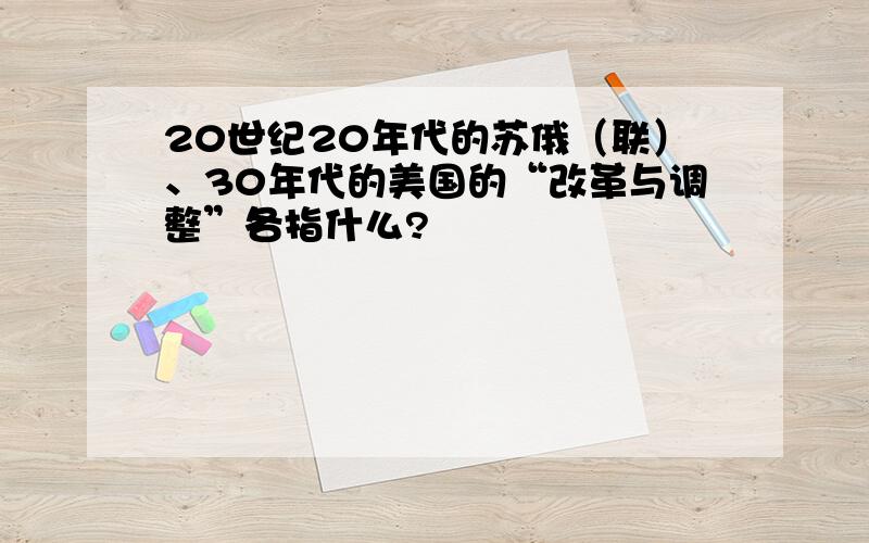 20世纪20年代的苏俄（联）、30年代的美国的“改革与调整”各指什么?