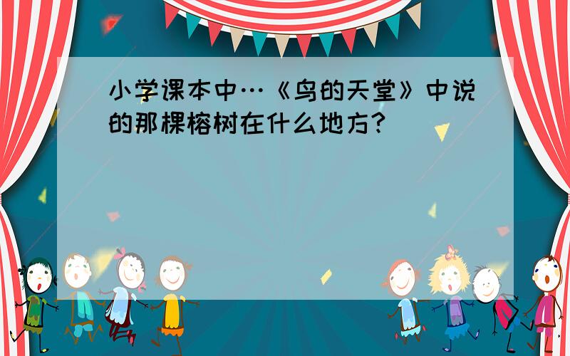 小学课本中…《鸟的天堂》中说的那棵榕树在什么地方?