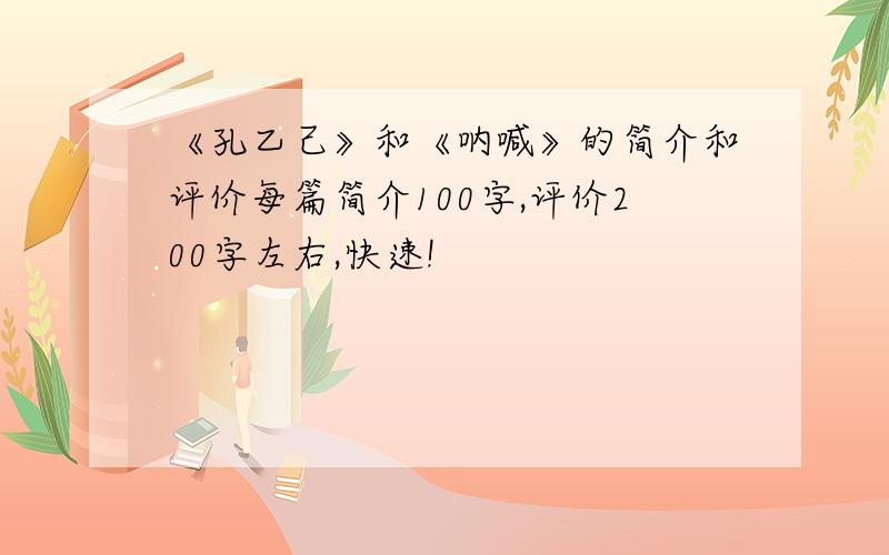 《孔乙己》和《呐喊》的简介和评价每篇简介100字,评价200字左右,快速!