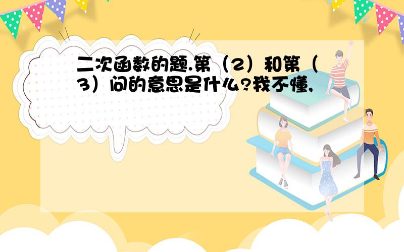 二次函数的题.第（2）和第（3）问的意思是什么?我不懂,