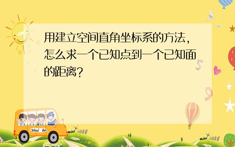 用建立空间直角坐标系的方法,怎么求一个已知点到一个已知面的距离?