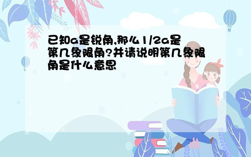 已知a是锐角,那么1/2a是第几象限角?并请说明第几象限角是什么意思