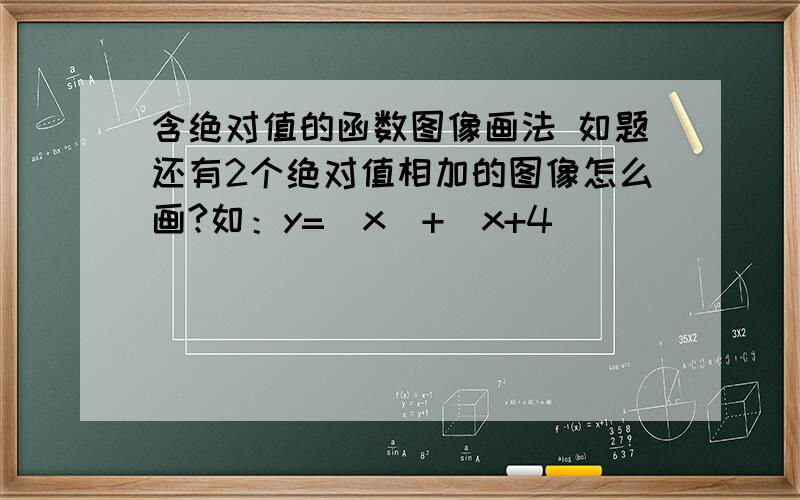 含绝对值的函数图像画法 如题还有2个绝对值相加的图像怎么画?如：y=|x|+|x+4|