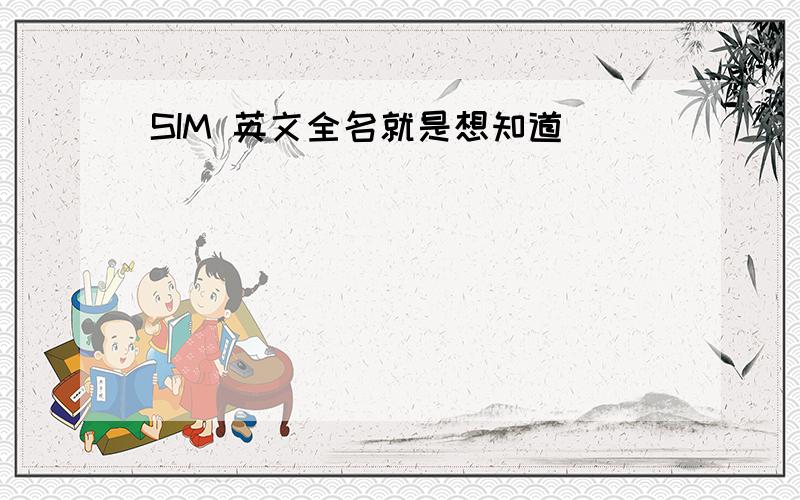 SIM 英文全名就是想知道