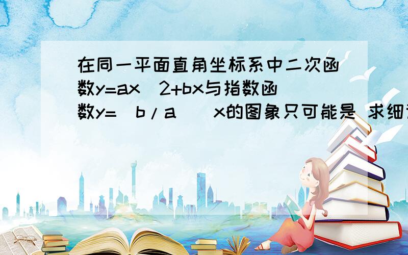 在同一平面直角坐标系中二次函数y=ax^2+bx与指数函数y=(b/a)^x的图象只可能是 求细说!