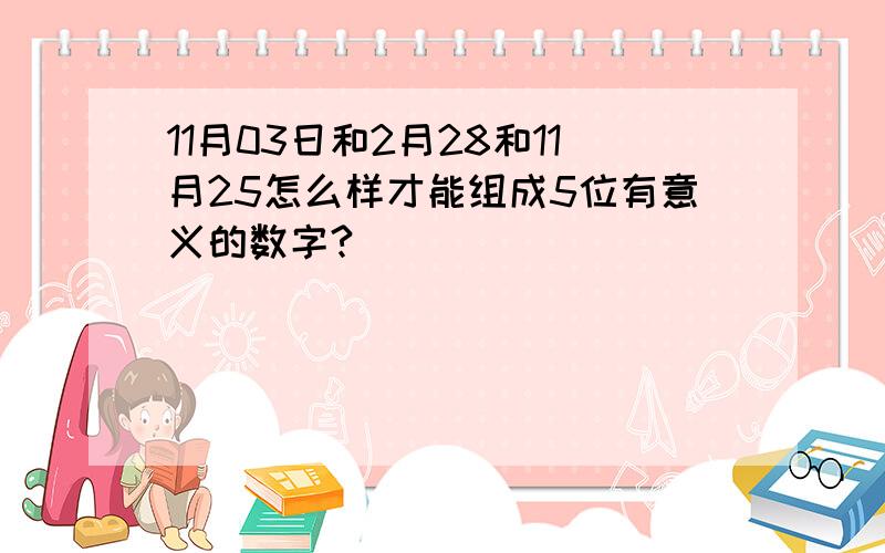 11月03日和2月28和11月25怎么样才能组成5位有意义的数字?