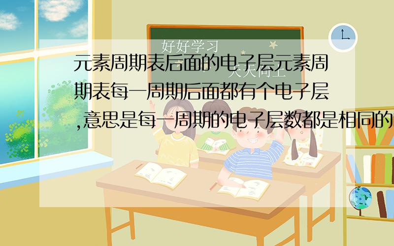 元素周期表后面的电子层元素周期表每一周期后面都有个电子层,意思是每一周期的电子层数都是相同的吗?那么过渡元素也存在着横向每一周期电子层数相等,最外层电子数依此递增的规律吗?