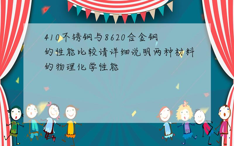 410不锈钢与8620合金钢的性能比较请详细说明两种材料的物理化学性能