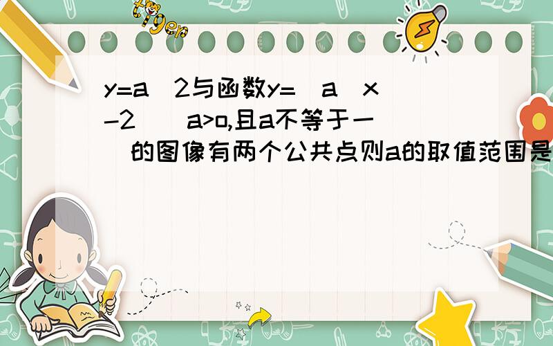 y=a^2与函数y=|a^x-2|(a>o,且a不等于一)的图像有两个公共点则a的取值范围是?